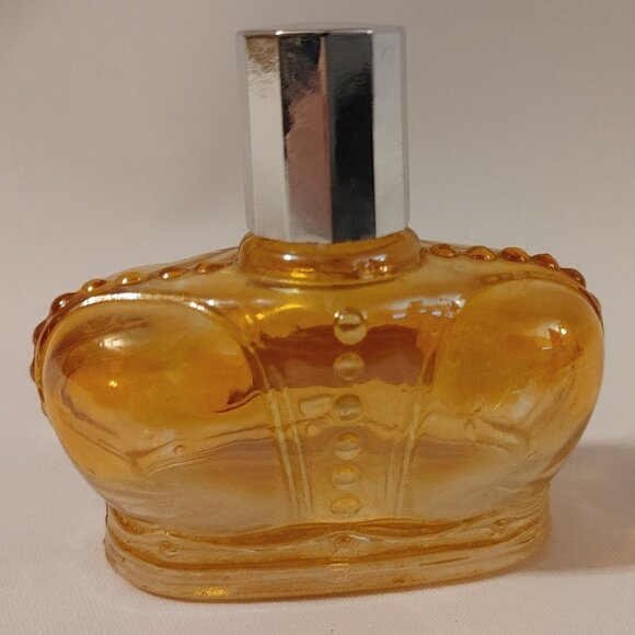 Vintage Prince Matchabelli Golden Autumn Fragrance 1oz EMPTY Carnival Glass - Picture 4 of 6